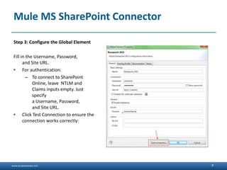 Query Operation in Microsoft SharePoint using Mule ESB | PPTX
