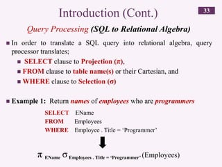 Query optimization in SQL | PDF