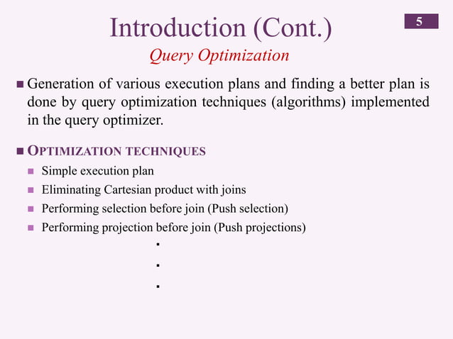 Query optimization in SQL | PDF