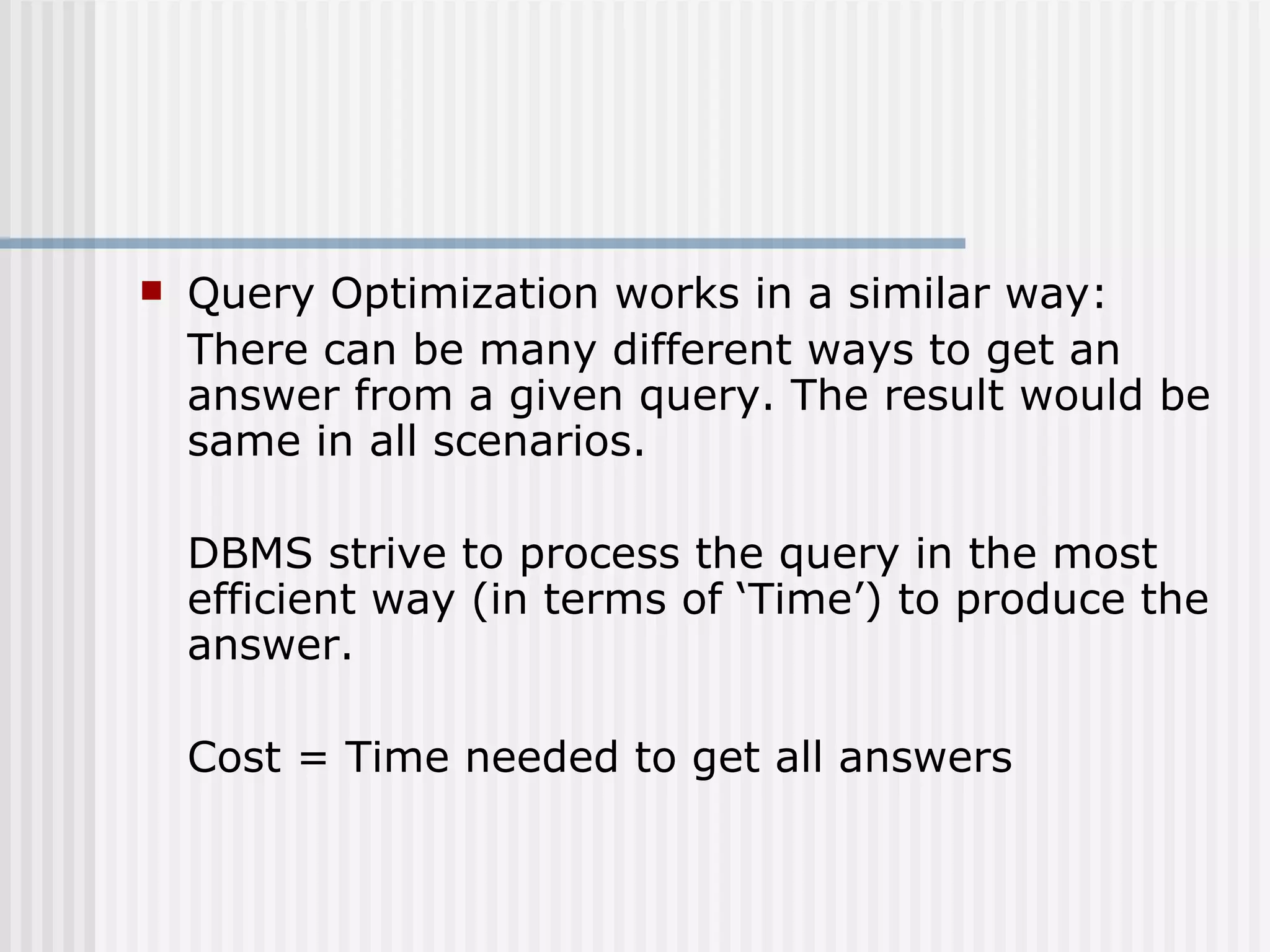 Query optimization | PPT