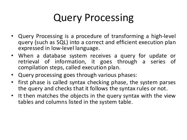 Query processing