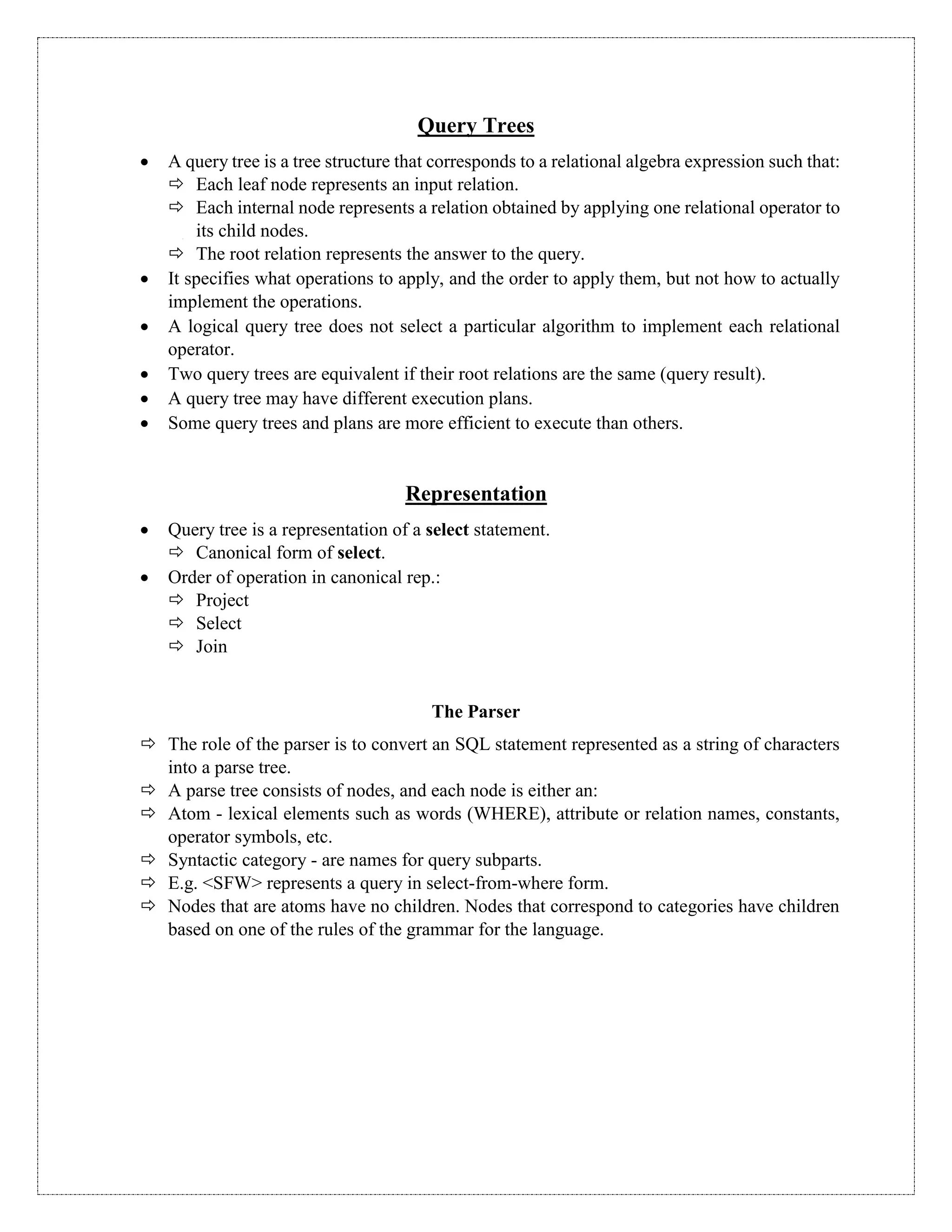Query trees | PDF