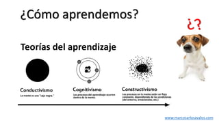 ¿Cómo aprendemos?
www.marcocarlosavalos.com
 