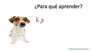 ¿Para qué aprender?
www.marcocarlosavalos.com
 
