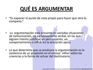 Qué es argumentar | PPTX