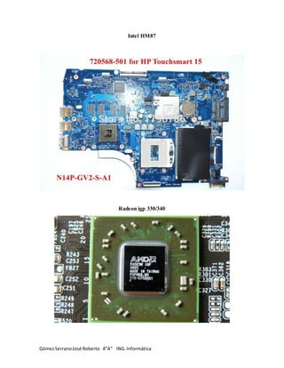 GómezSerranoJosé Roberto 4”A” ING. Informática
Intel HM87
Radeon igp 330/340