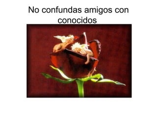 No confundas amigos con
       conocidos
 