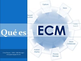 Qué es                              ECM
César Pajares – ECM / CMS Manager
      cesarpajares@gmail.com
 