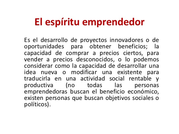 Qué es el espíritu emprendedor