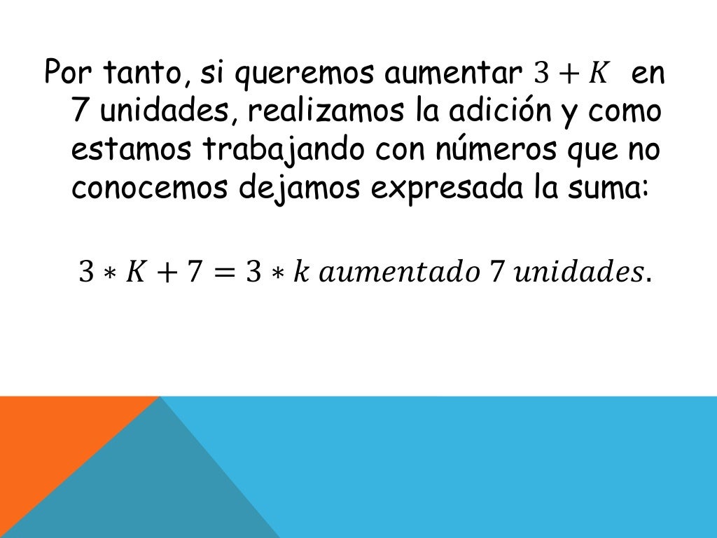 Qué es el álgebra, variables y expresiones algebraicas 3
