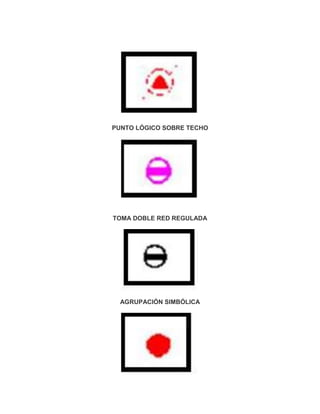 PUNTO LÓGICO SOBRE TECHO




TOMA DOBLE RED REGULADA




  AGRUPACIÓN SIMBÓLICA
 