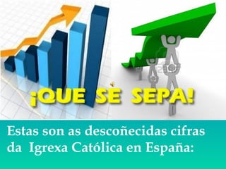 Estas son as descoñecidas cifras
da Igrexa Católica en España:
 