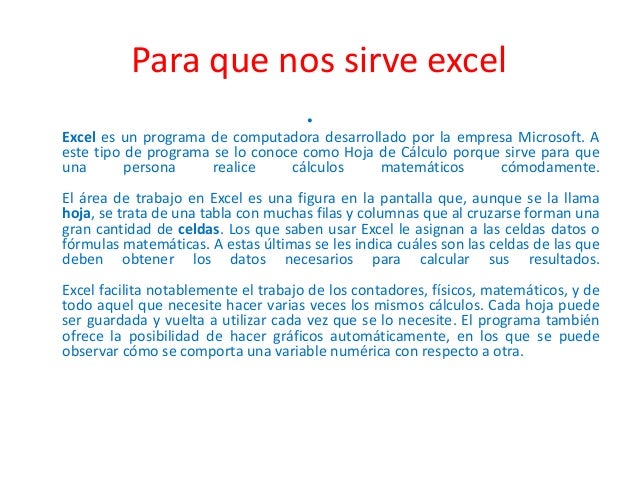 que es excel
