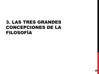 3. LAS TRES GRANDES CONCEPCIONES DE LA FILOSOFÍA  