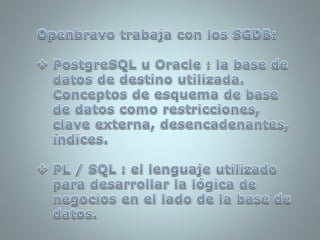 Qué SGBD utiliza el SGA