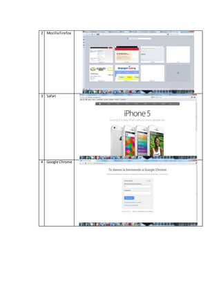 2 MozillaFirefox
3 Safari
4 Google Chrome
 