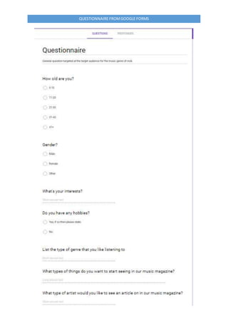 QUESTIONNAIRE FROMGOOGLE FORMS
 