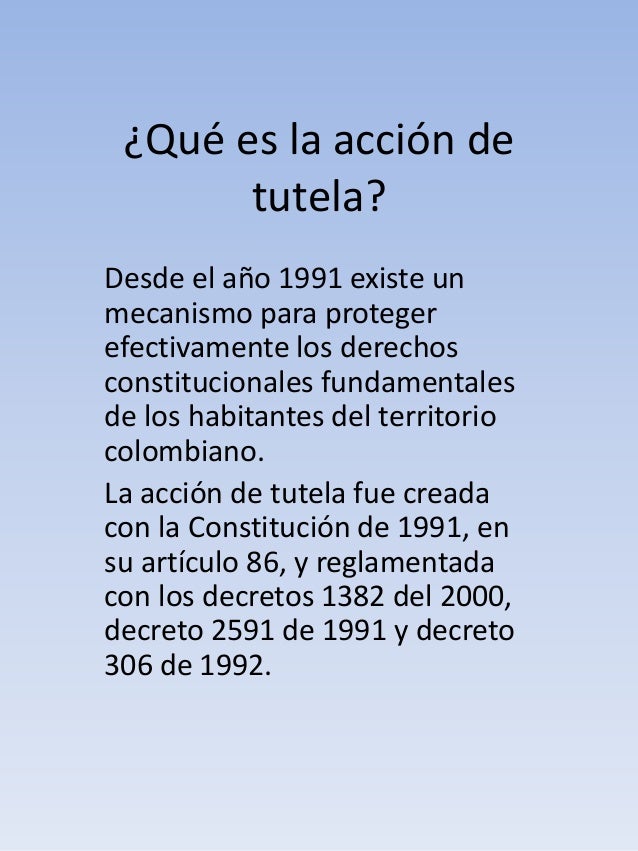 Qué es la acción de tutela