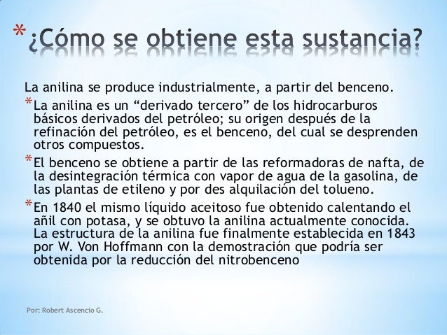 Qué es la anilina (vegetal).