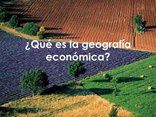 ¿Qué es la geografía económica? 