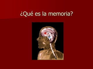 ¿Qué es la memoria?
 