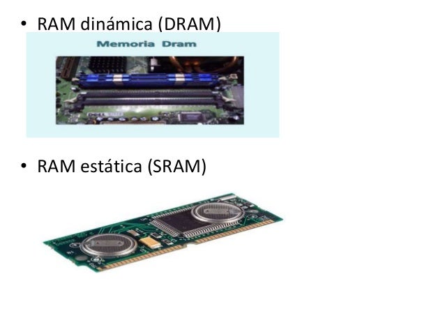 Resultado de imagen para RAM dinámica (DRAM) · RAM estática (SRAM)