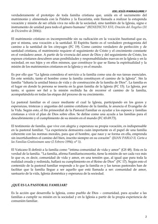 Qué es la pastoral familia 24 de abril | PDF
