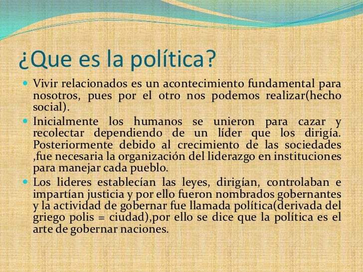 Qué es la política Qué es la política