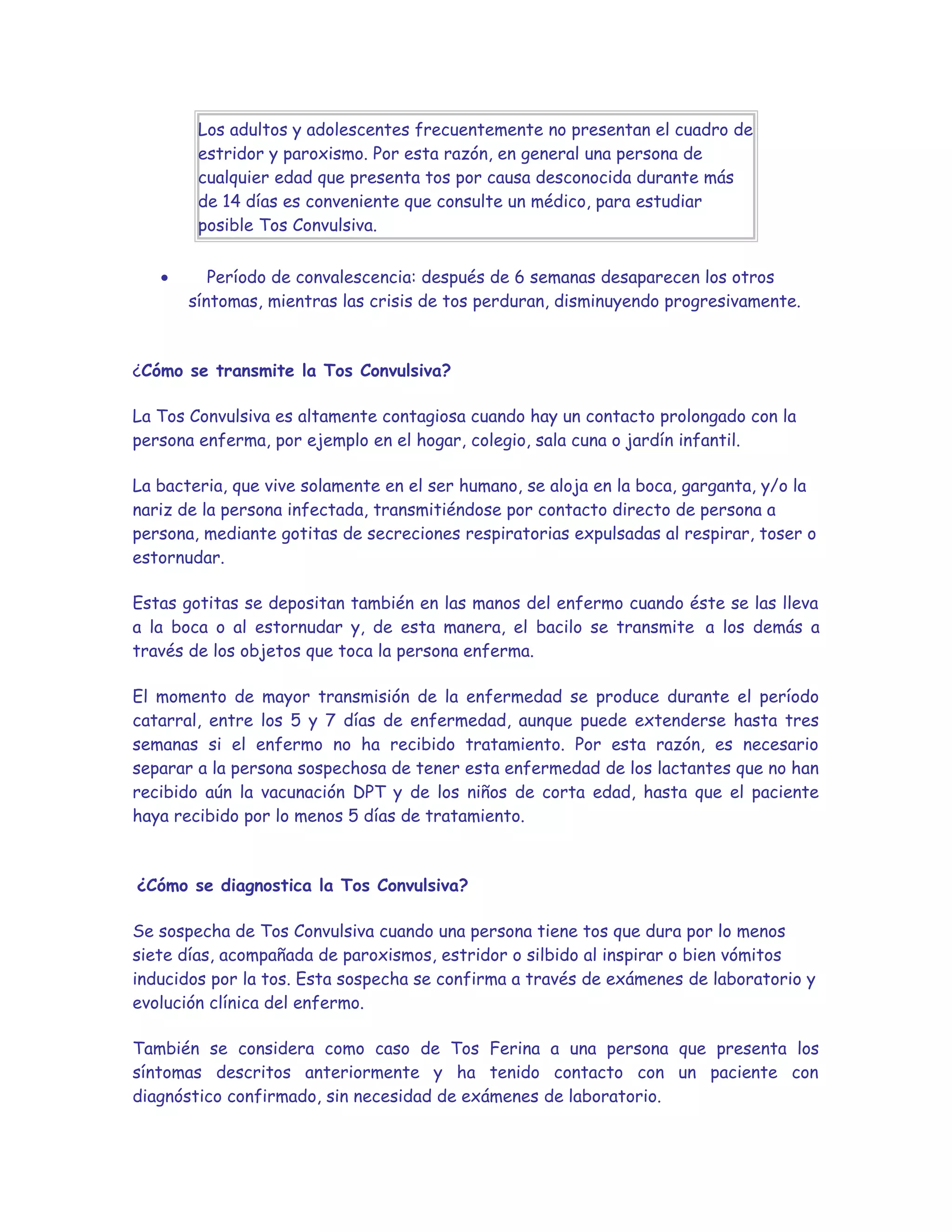 Qué es la tos convulsiva o tos ferina | DOC | Infectious Diseases ...