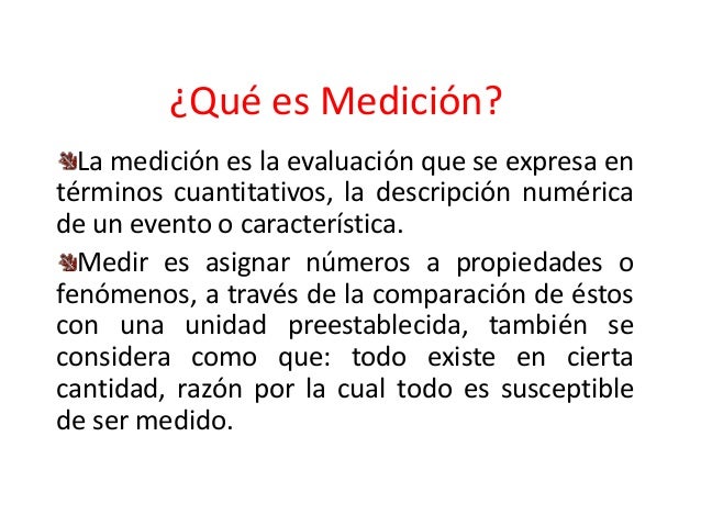 Qué es medición