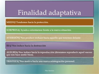 Finalidad adaptativa
Pilar Sánchez