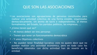 Que son las asociaciones y su importancia en | PPTX