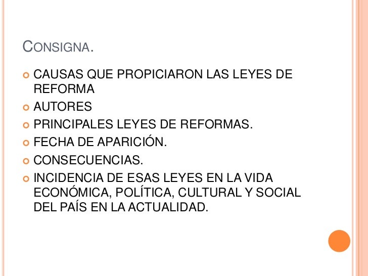 Que son las leyes de reforma