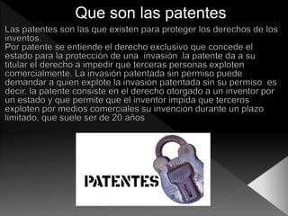 Que son las patentes