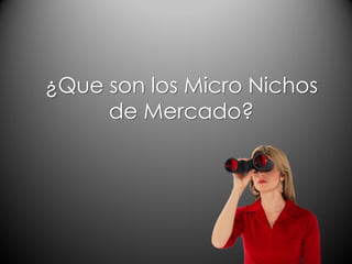 ¿Que son los Micro Nichos
     de Mercado?
 
