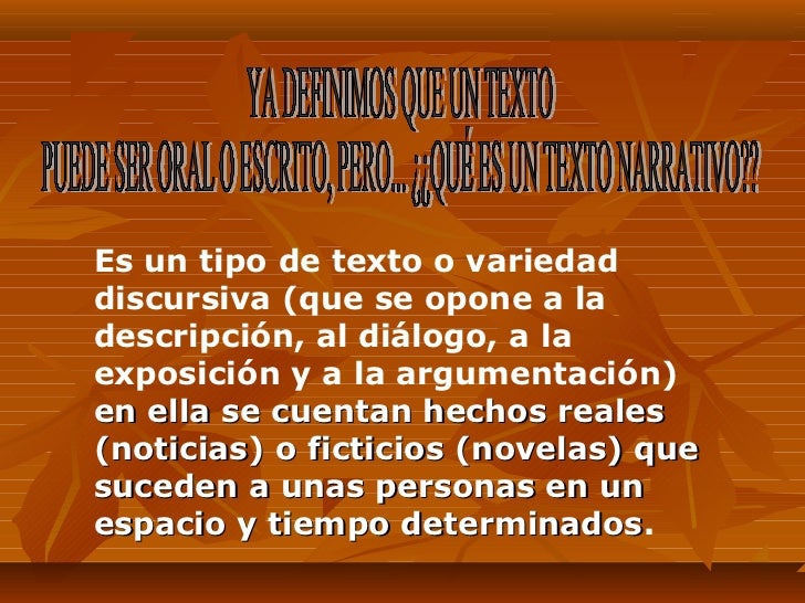 Que son los textos narrativos