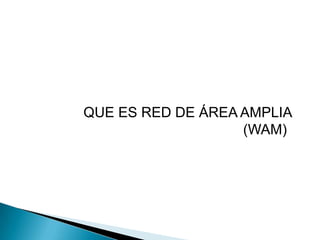QUE ES RED DE ÁREA AMPLIA
(WAM)

 
