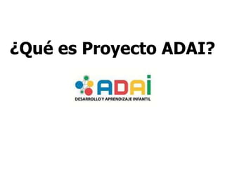 ¿Qué es Proyecto ADAI? 