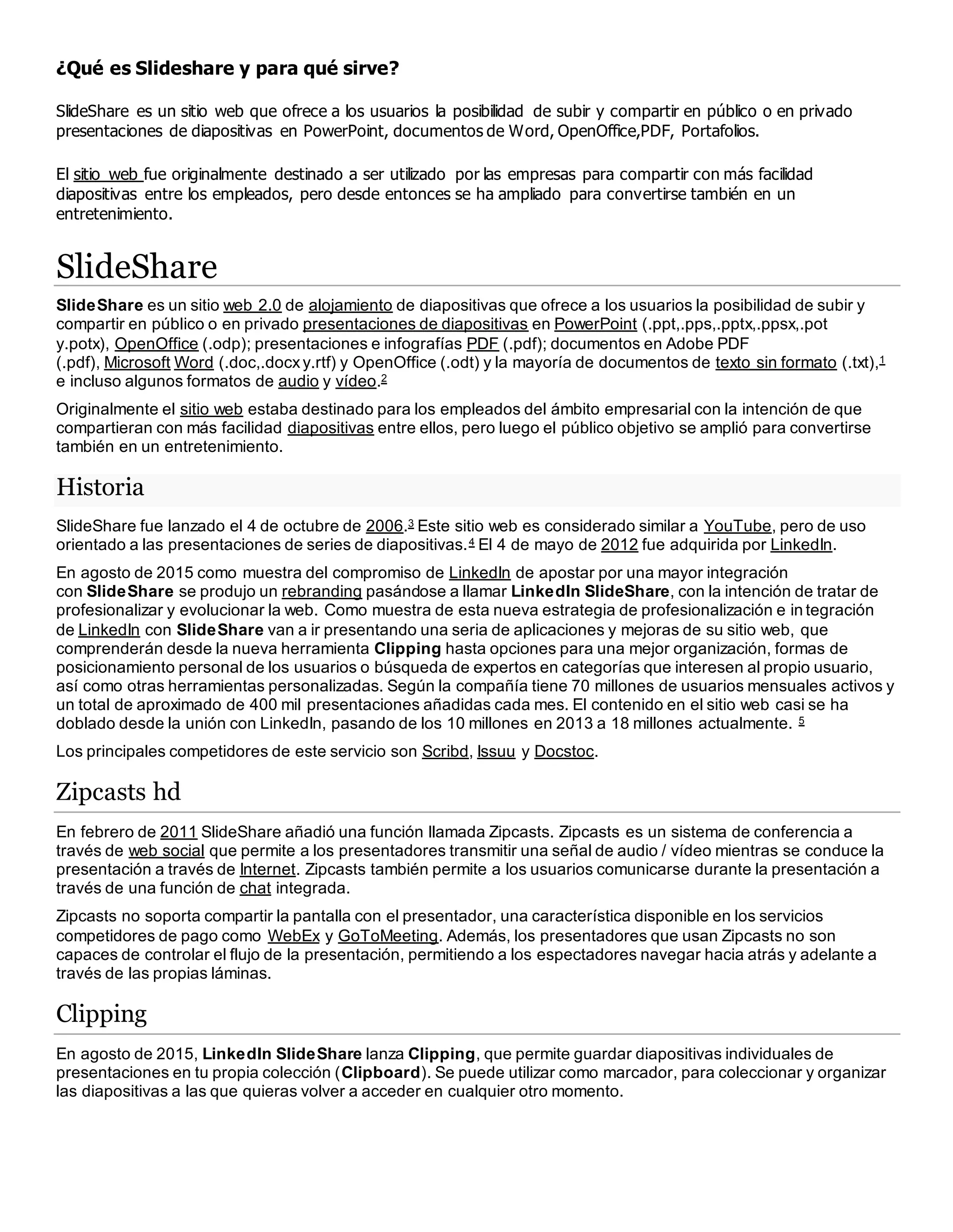 Qué es slideshare y para qué sirve | DOCX