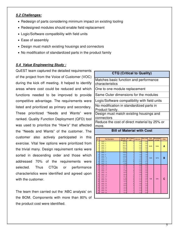 cost reduction of a product through value analysis amp value product value analysis