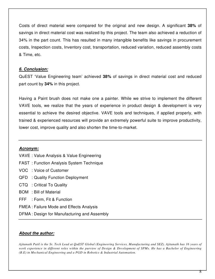 Cost Reduction of a product through Value Analysis & Value Engineering
