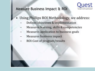 Quest Leadership Coaching Value Proposition