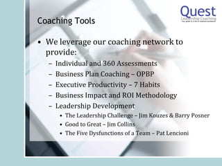 Quest Leadership Coaching Value Proposition