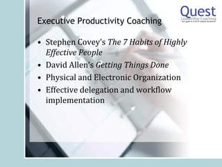 Quest Leadership Coaching Value Proposition