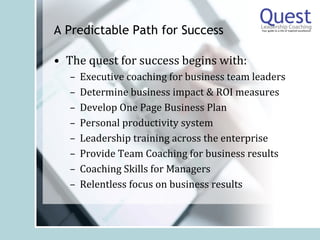 Quest Leadership Coaching Value Proposition
