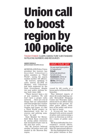 Quest: Unions call to boost region by 100 police