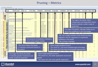 Pruning – Metrics 
15 
The most likely to abandon 
- The larger the family the better 
- It indicates greater investment a...