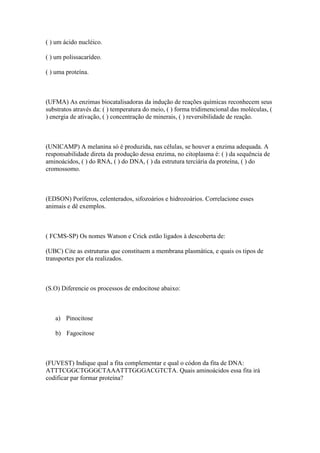 Questões   biologia