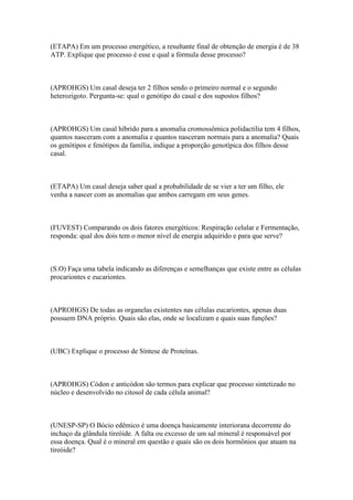 Questões   biologia