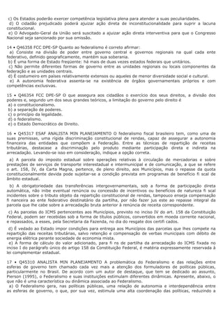 Questões federalismo